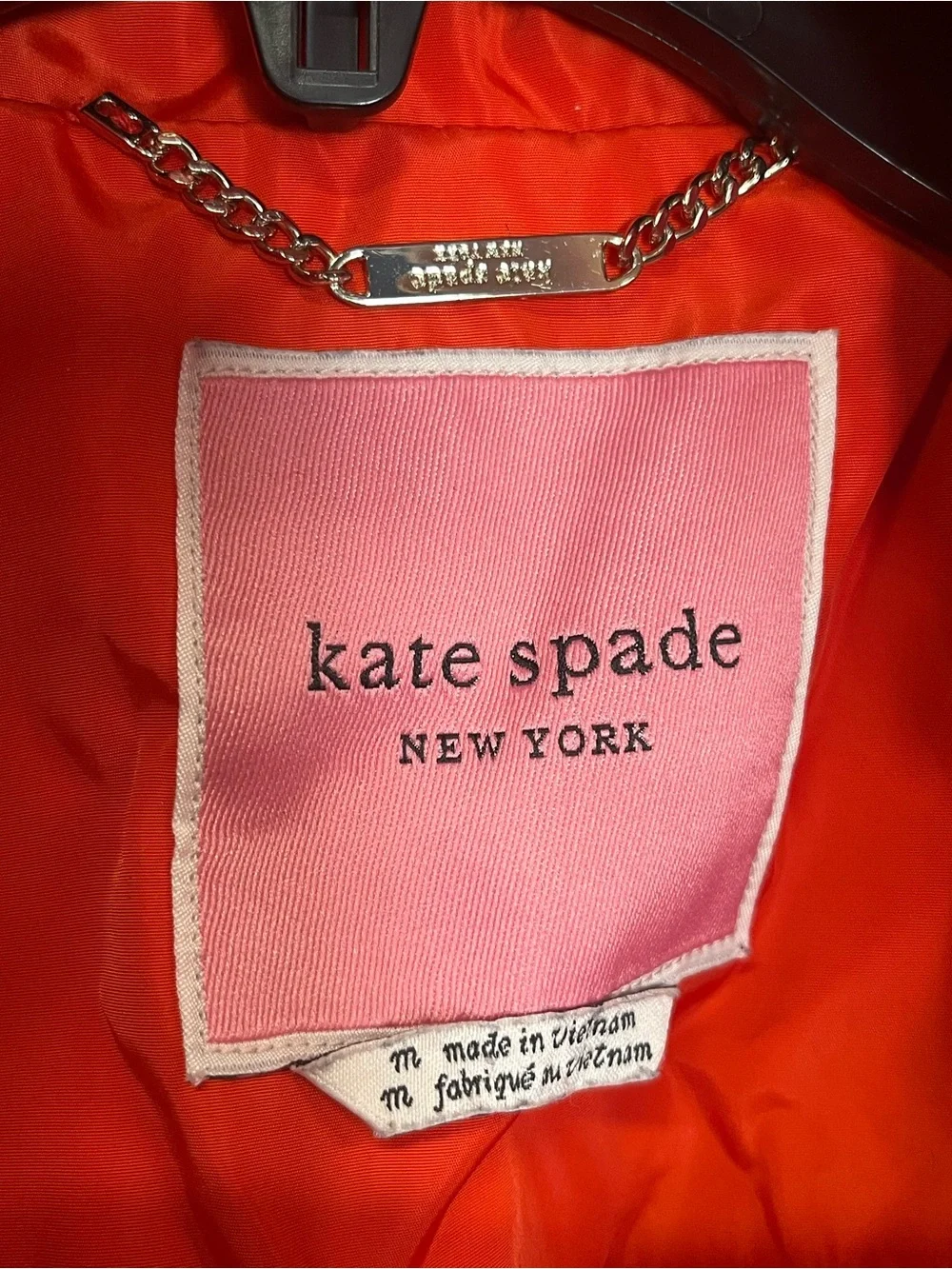 Kate Spade New York | Hooded Red Orange Floral Windbreaker Rain Jacket M